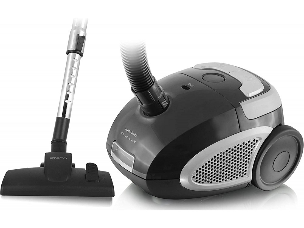 Emerio Vacuum Cleaner, 800W with Bag & Bin 2L, Black / Grey