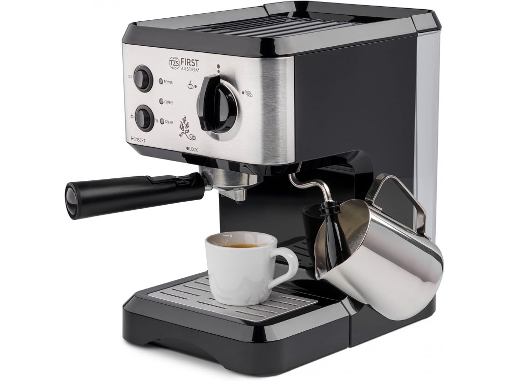 First Austria FA-5476-1 Coffee Maker espresso 15 BAR 1050W & Capacity 1.25lt