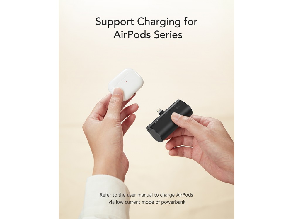 Veger V0556P 5000 PD 22.5W Lightning Mini Power Bank 5.000mAh Power Delivery & QC3.0, Black