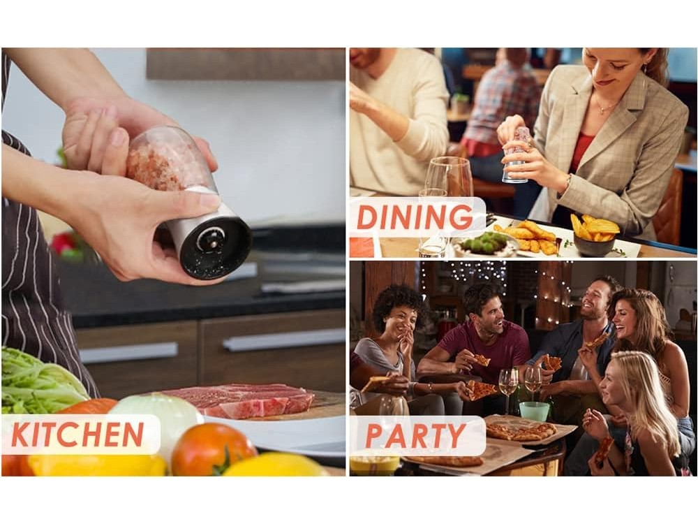 AJ Salt and Pepper Mill, Κεραμικός Μύλος Αλατιού & Πιπεριού με Ρυθμιζόμενη Άλεση Γυάλινος 13.5cm