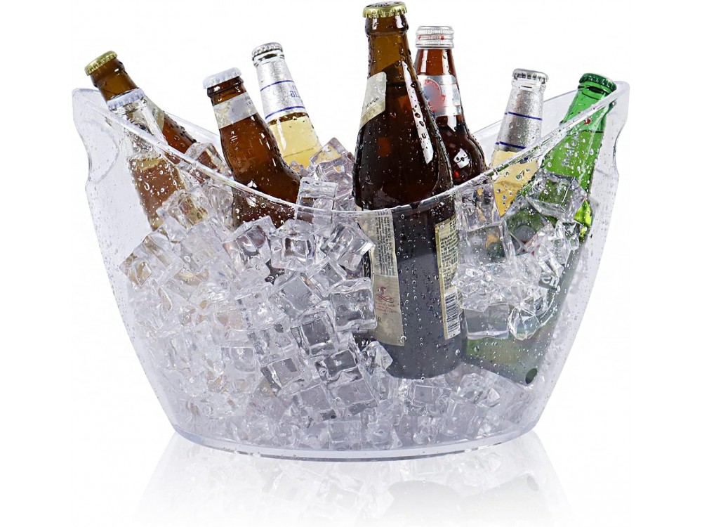 Forneed Ice Bucket, Σαμπανιέρα Οβάλ 12L, Πλαστική 41 x 29 x 27cm, Clear