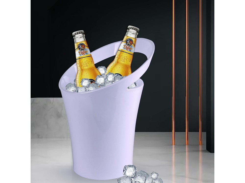 Forneed Ice Bucket, Σαμπανιέρα Οβάλ 3.5L, Πλαστική 29 x 21 x 22cm, White