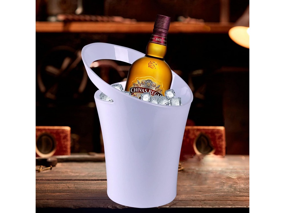 Forneed Ice Bucket, Σαμπανιέρα Οβάλ 3.5L, Πλαστική 29 x 21 x 22cm, White