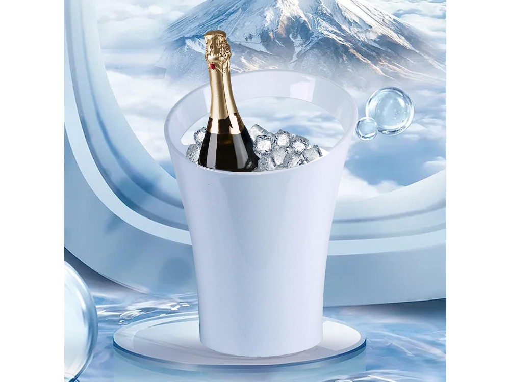 Forneed Ice Bucket, Σαμπανιέρα Οβάλ 3.5L, Πλαστική 29 x 21 x 22cm, White