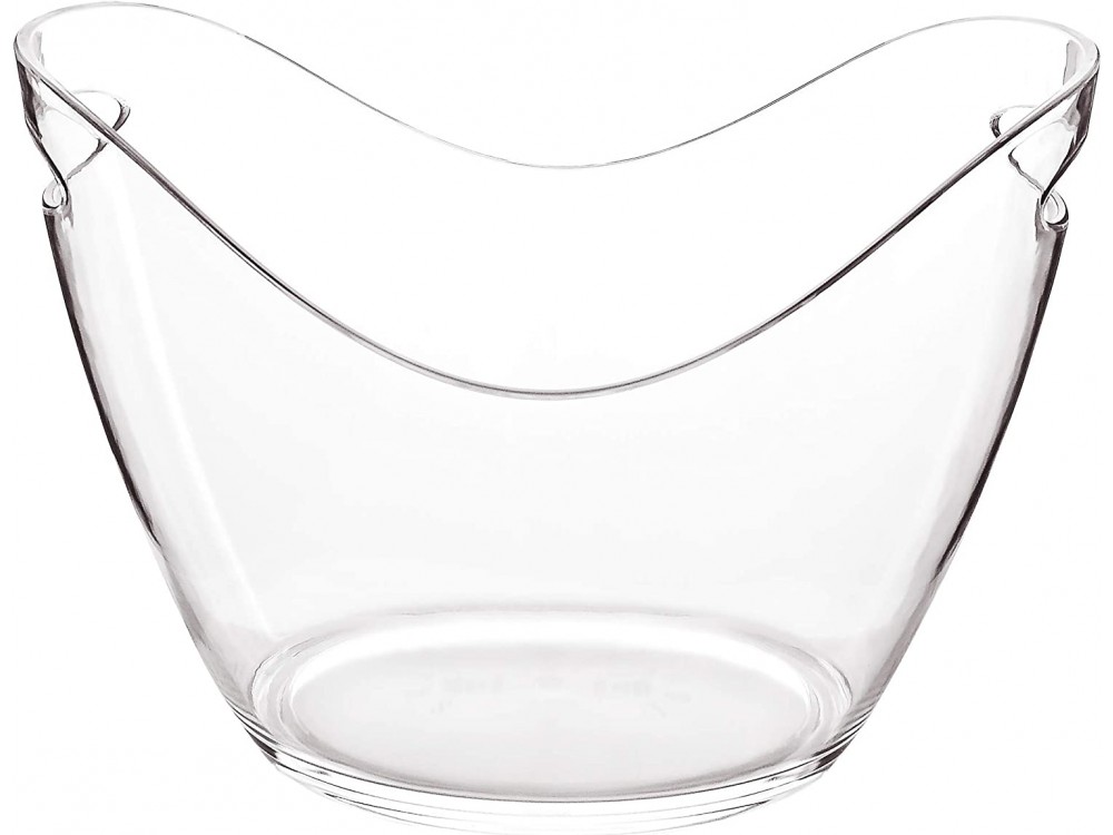 Forneed Ice Bucket, Champagne Can Oval 8L, Plastic 33 x 25.5 x 27cm, Clear