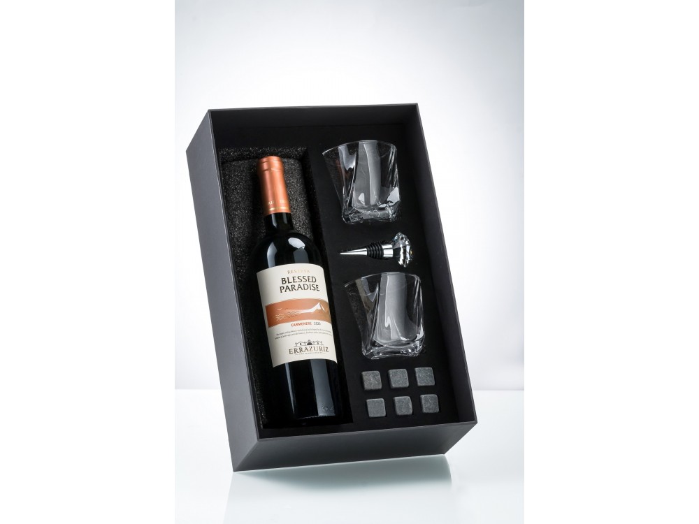 Forneed Whisky Glasses & Stones Gift Set - Σετ Δώρου Ουίσκι, με 2 Ποτήρια, Πώμα με Κρύσταλλο, 6 Πέτρες & Θήκη με Θέση για Φιάλη