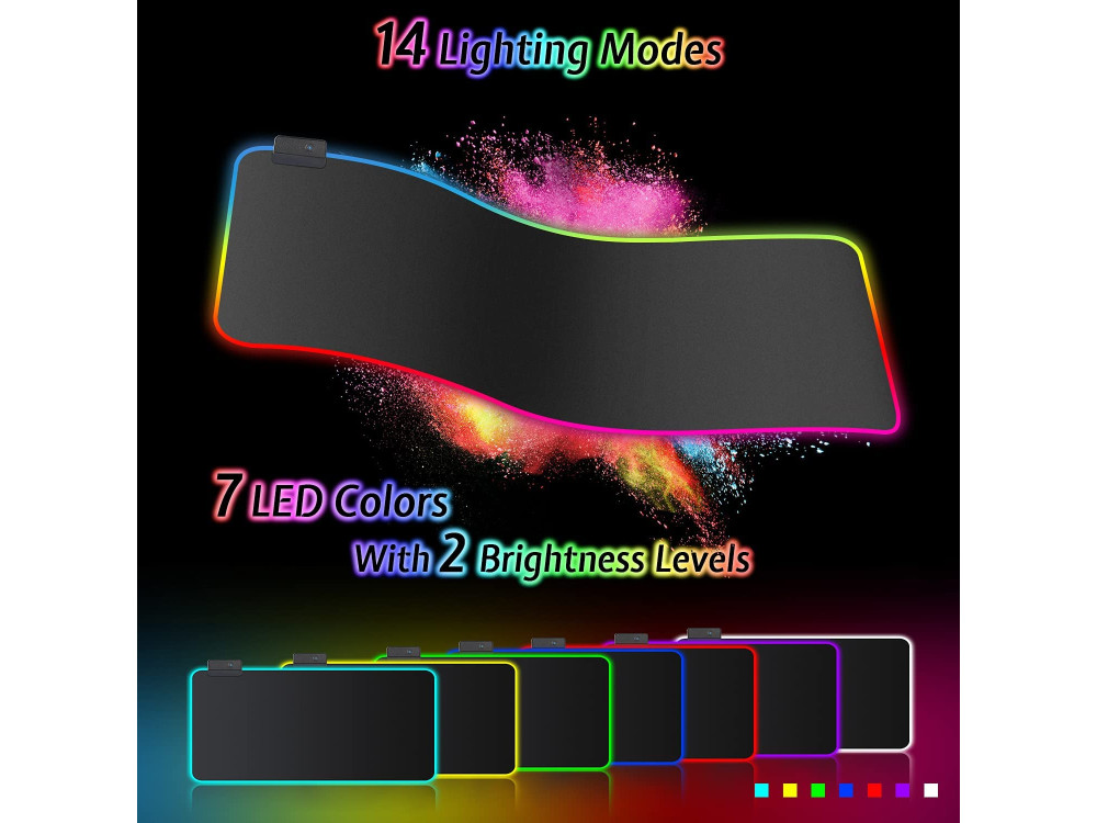 Ajazz GP10 XXL Gaming Mouse Pad (80x30cm) με RGB LED, Μαύρο
