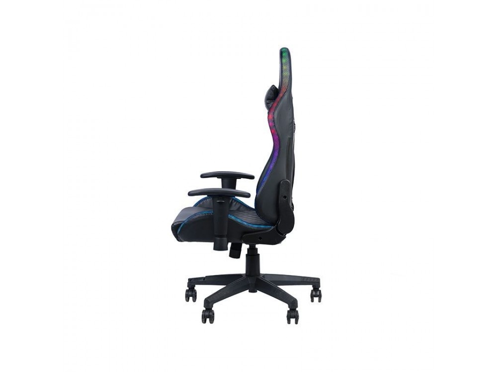 Havit GC927 RGB Gaming Chair, PU Leather Καρέκλα Γραφείου με Φωτισμό και Ανάκλιση, Black