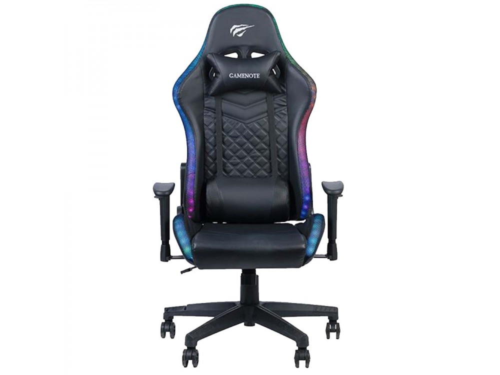 Havit GC927 RGB Gaming Chair, PU Leather Καρέκλα Γραφείου με Φωτισμό και Ανάκλιση, Black