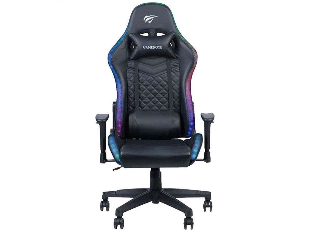 Havit GC927 RGB Gaming Chair, PU Leather Office Chair, with RGB Backlit and Tilt, Black