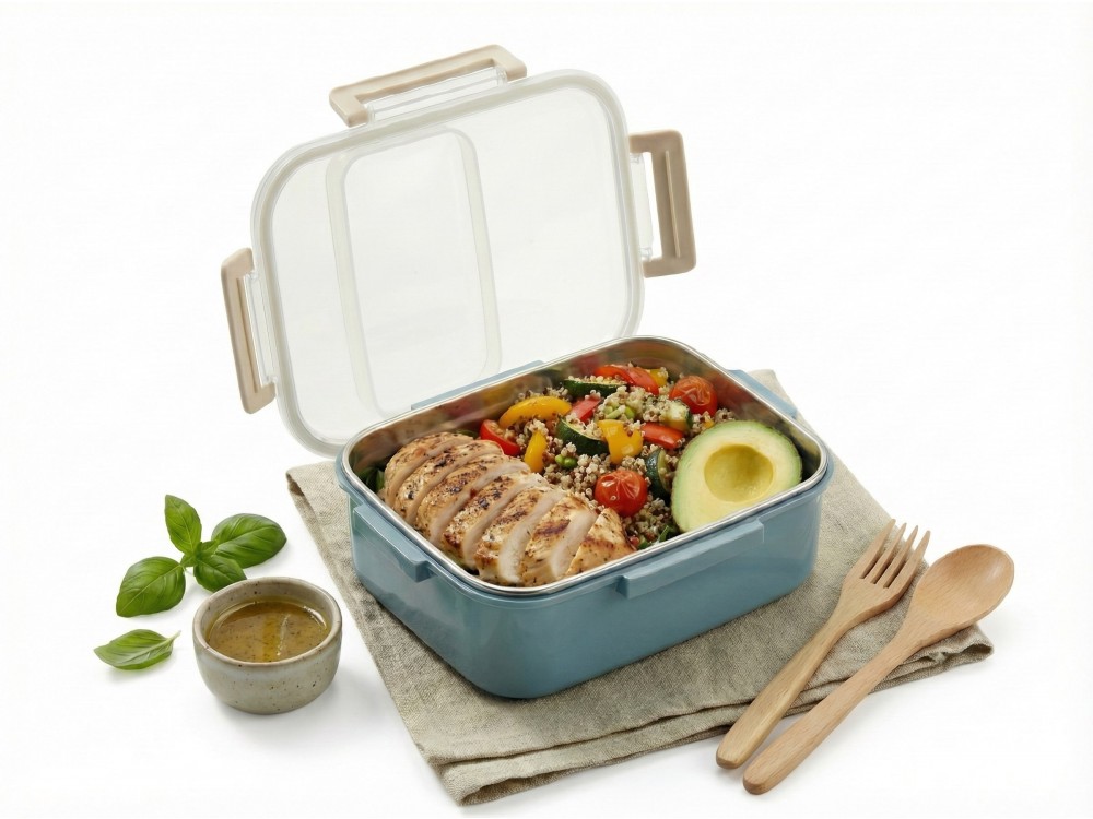 AJ Lunch Box, Ισοθερμικό Inox Δοχείο Φαγητού από Ανοξείδωτο Χάλυβα, 18x12.5x7.5cm, Petrol