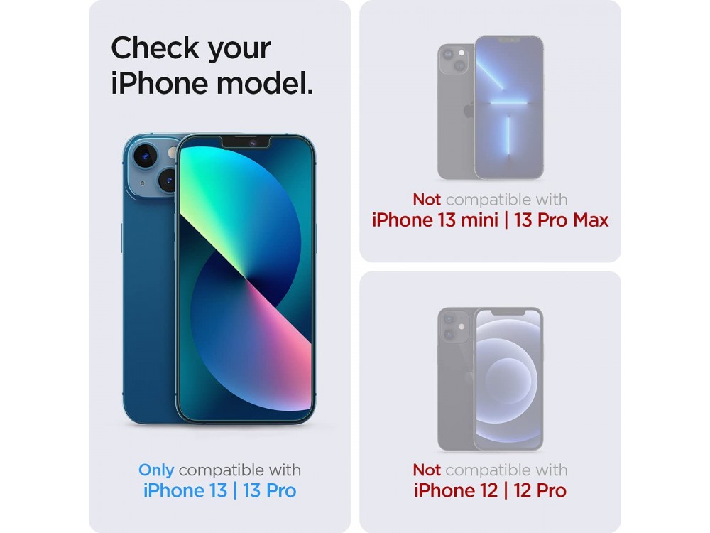 Spigen iPhone 13 / 13 Pro GLAS.tR EZ FIT Privacy Tempered Glass Premium Screen Protector με Installation frame, Σετ των 2