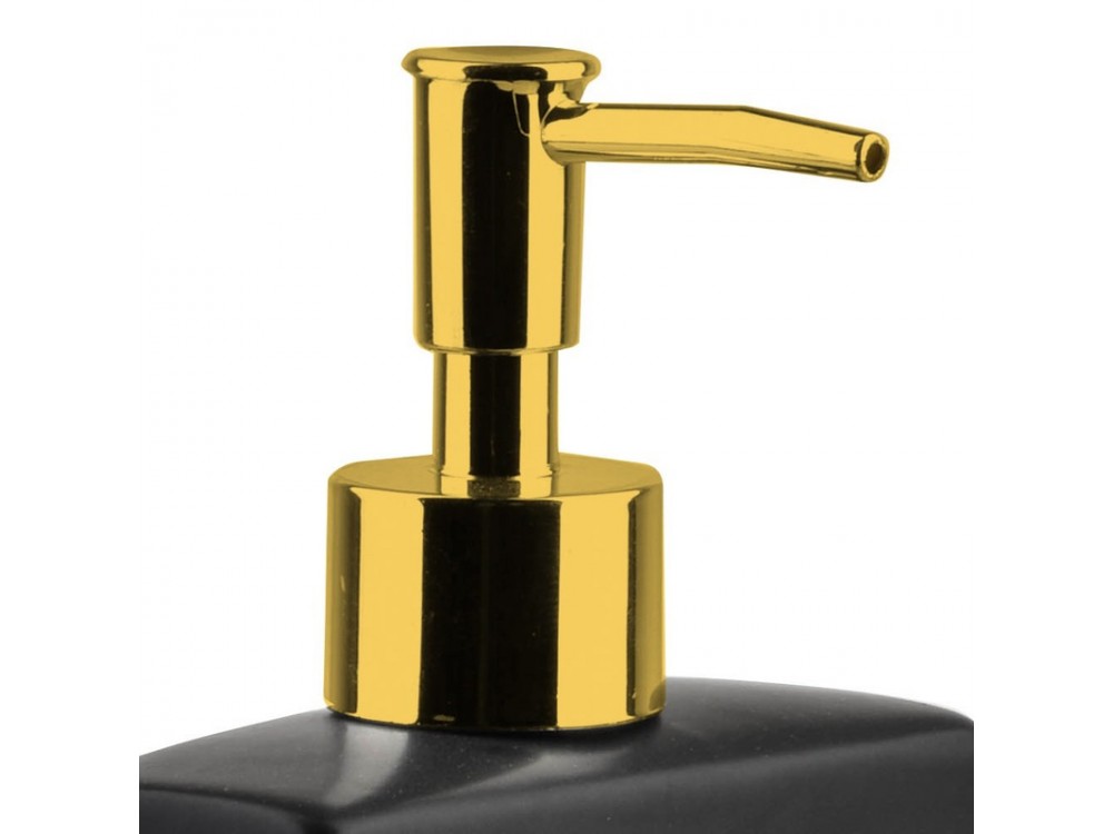 Vilde Kitchen Soap Dispenser Ceramic 400ml with Sponge Holder, set with Sponge, Black