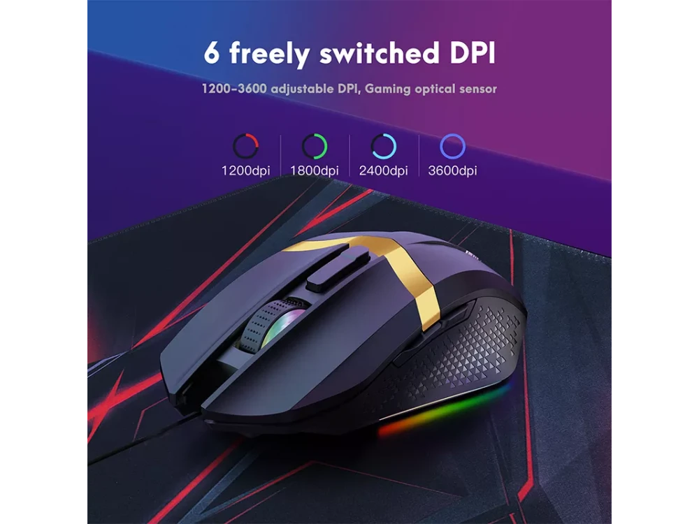 Onikuma 5-in-1 RGB Combo Gaming Keyboard and Optical Mouse, Σετ Πληκτρολόγιο + Ποντίκι + Headset + Mouse Pad + Βάση Headset