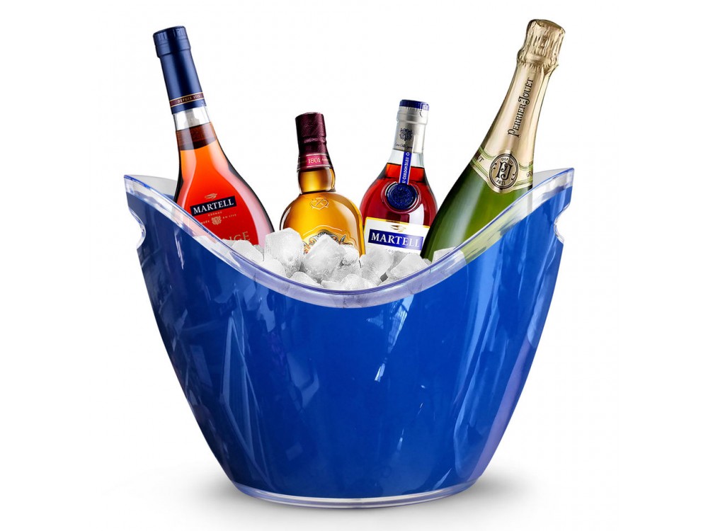 Forneed Ice Bucket, Σαμπανιέρα Οβάλ 8L, Πλαστική 35 x 26.5 x 25.5cm, Blue