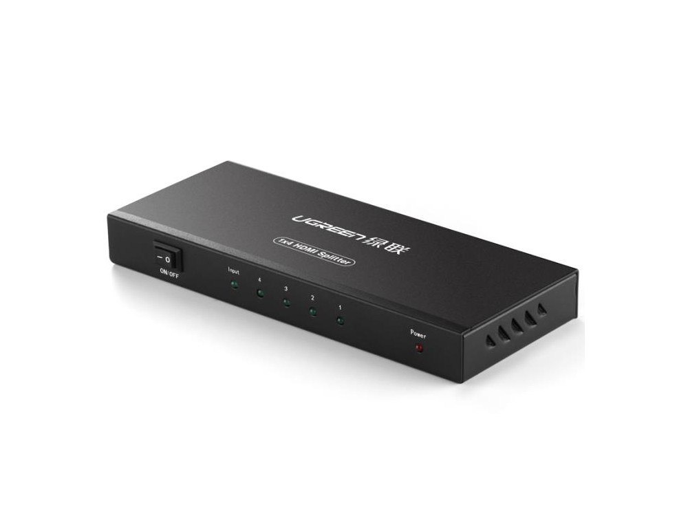Ugreen HDMI 1-4 Splitter 4K@30Hz HDCP, Για αναμετάδοση 1 πηγής σε 4 Οθόνες, 40m. Αναμετάδοση 1080p - 40202