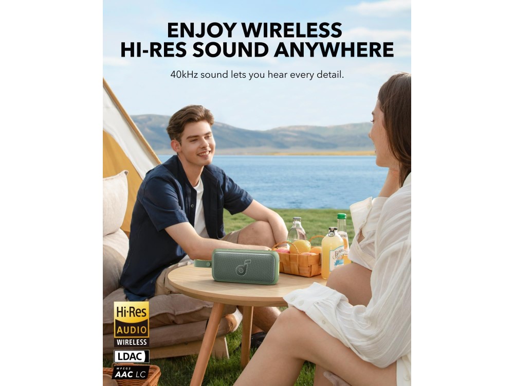 Anker Soundcore Motion 300, Portable Bluetooth Speaker 30W with App & Hi-Res Audio, IPX7, Green