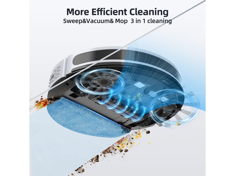 Honiture G20 Smart Robot Vacuum / Mopping Cleaner 4000Pa, Λειτουργία Σφουγγαρίσματος, Έλεγχο μέσω APP & Smart Navigation, Λευκή