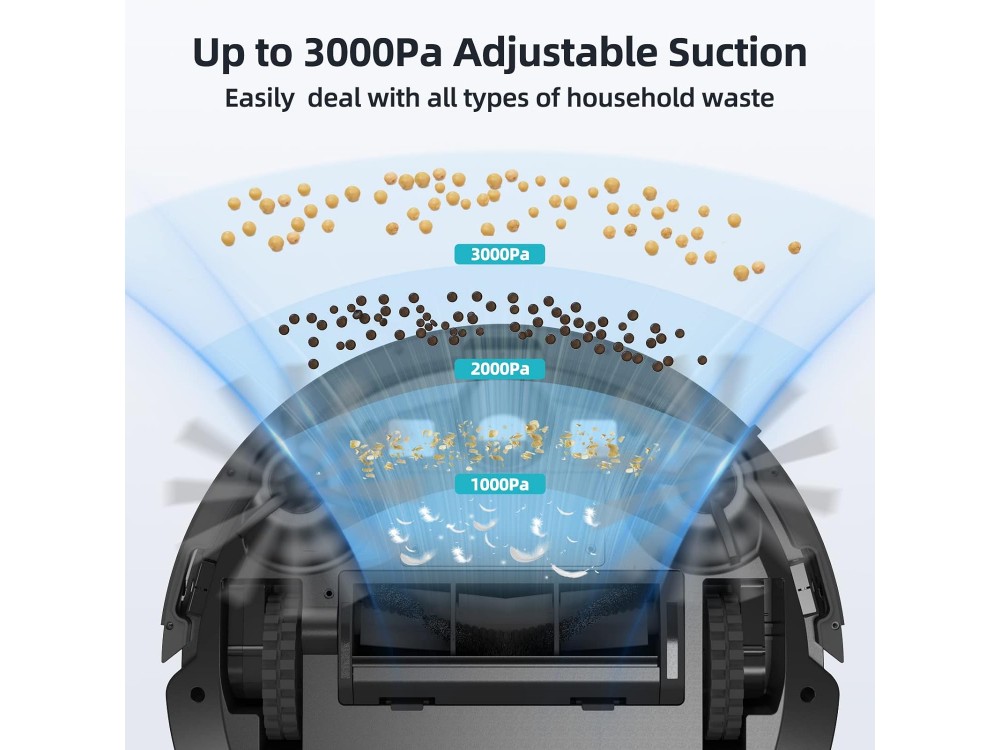 Honiture G20 Smart Robot Vacuum / Mopping Cleaner 4000Pa, Λειτουργία Σφουγγαρίσματος, Έλεγχο μέσω APP & Smart Navigation, Λευκή