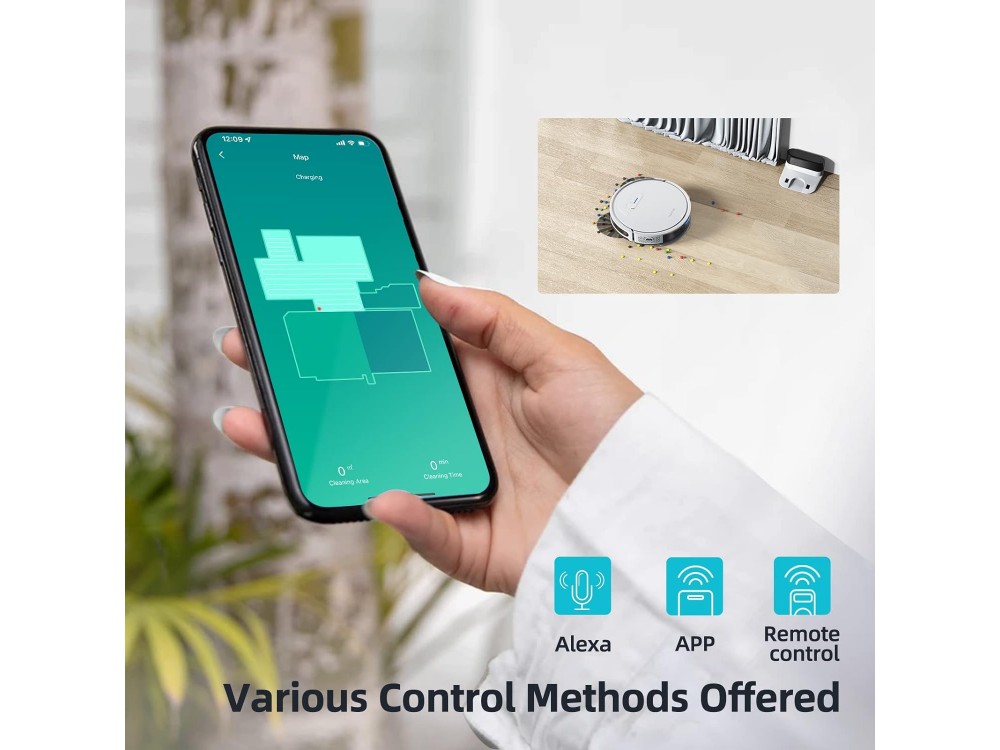Honiture G20 Smart Robot Vacuum / Mopping Cleaner 4000Pa, Λειτουργία Σφουγγαρίσματος, Έλεγχο μέσω APP & Smart Navigation, Λευκή