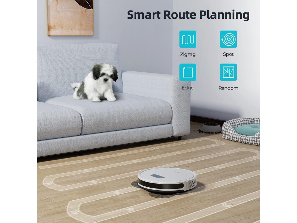 Honiture G20 Smart Robot Vacuum / Mopping Cleaner 4000Pa, Λειτουργία Σφουγγαρίσματος, Έλεγχο μέσω APP & Smart Navigation, Λευκή