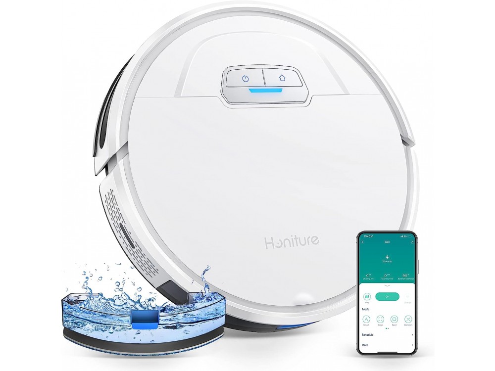 Honiture G20 Smart Robot Vacuum / Mopping Cleaner 3000Pa, Λειτουργία Σφουγγαρίσματος, Έλεγχο μέσω APP & Smart Navigation, Λευκή