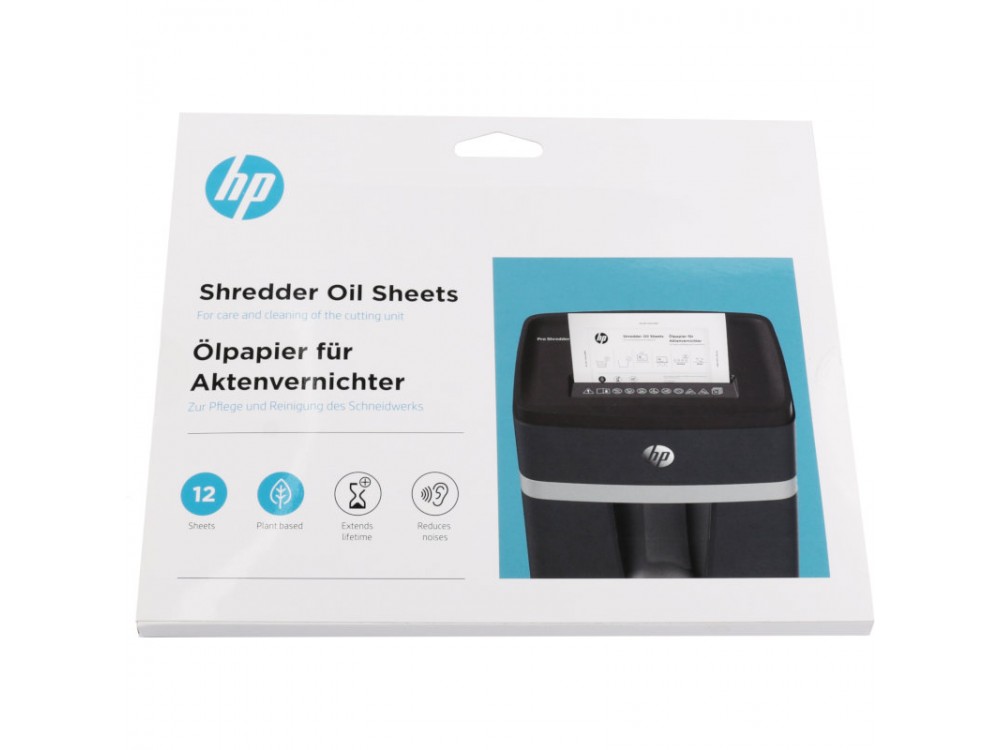 HP 9133 Shredder Oil Sheets, Paper with Ecological Oil for A5 Document Shredders, 12 pcs