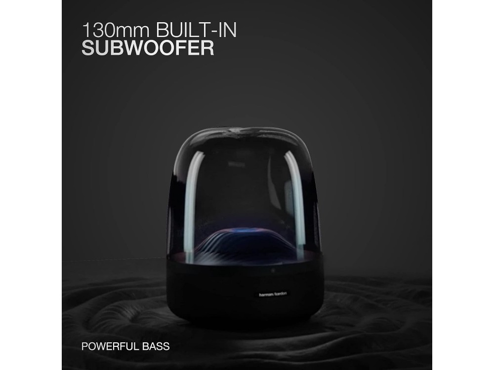 Harman/Kardon Aura Studio 3, 360 Degree Portable Bluetooth Speaker 130W RMS with Ambient Lighting, Black