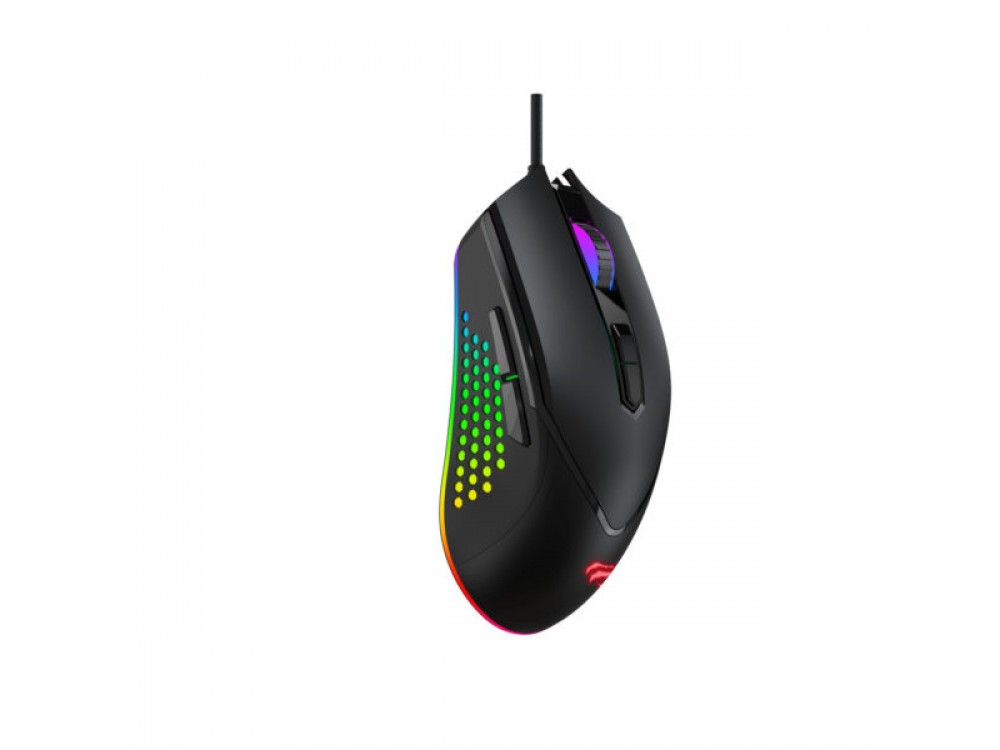 Havit Gamenote MS814 RGB Optical Gaming Mouse, Ποντίκι 1.000-7.000 DPI, 7 Buttons, Μαύρο