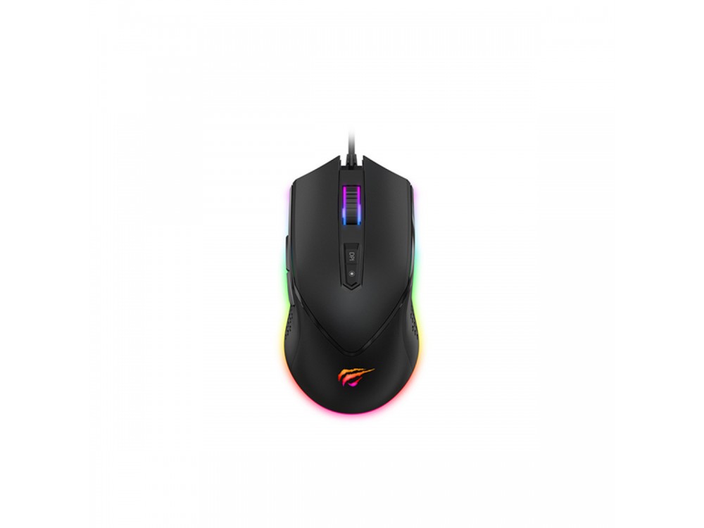 Havit Gamenote MS814 RGB Optical Gaming Mouse, Ποντίκι 1.000-7.000 DPI, 7 Buttons, Μαύρο
