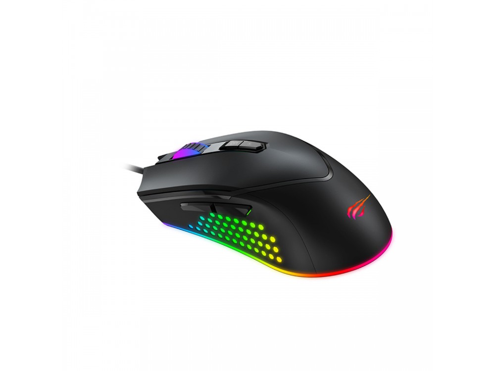 Havit Gamenote MS814 RGB Optical Gaming Mouse, Ποντίκι 1.000-7.000 DPI, 7 Buttons, Μαύρο