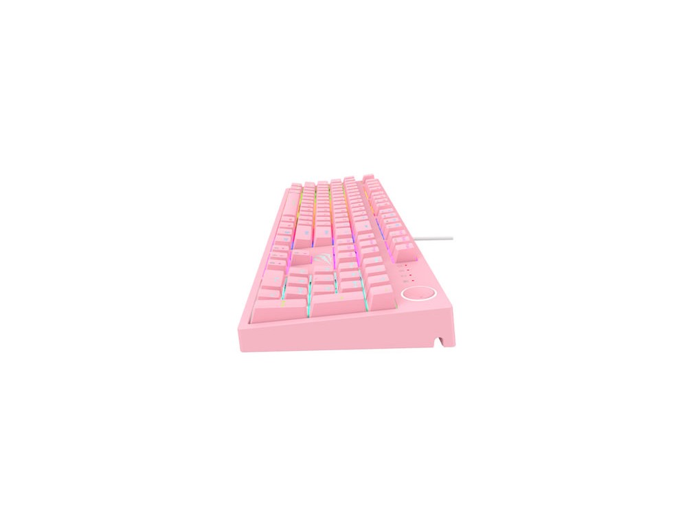 Havit KB871L, Mechanical RGB Keyboard, Gaming Keyboard with Blue Switches, Pink