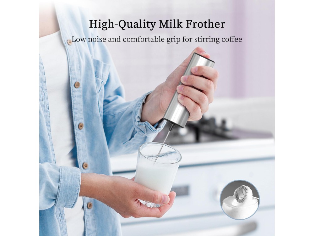 AJ Milk Frother, Συσκευή για Αφρόγαλα & Φραπεδιέρα Χειρός, Μπαταρίας