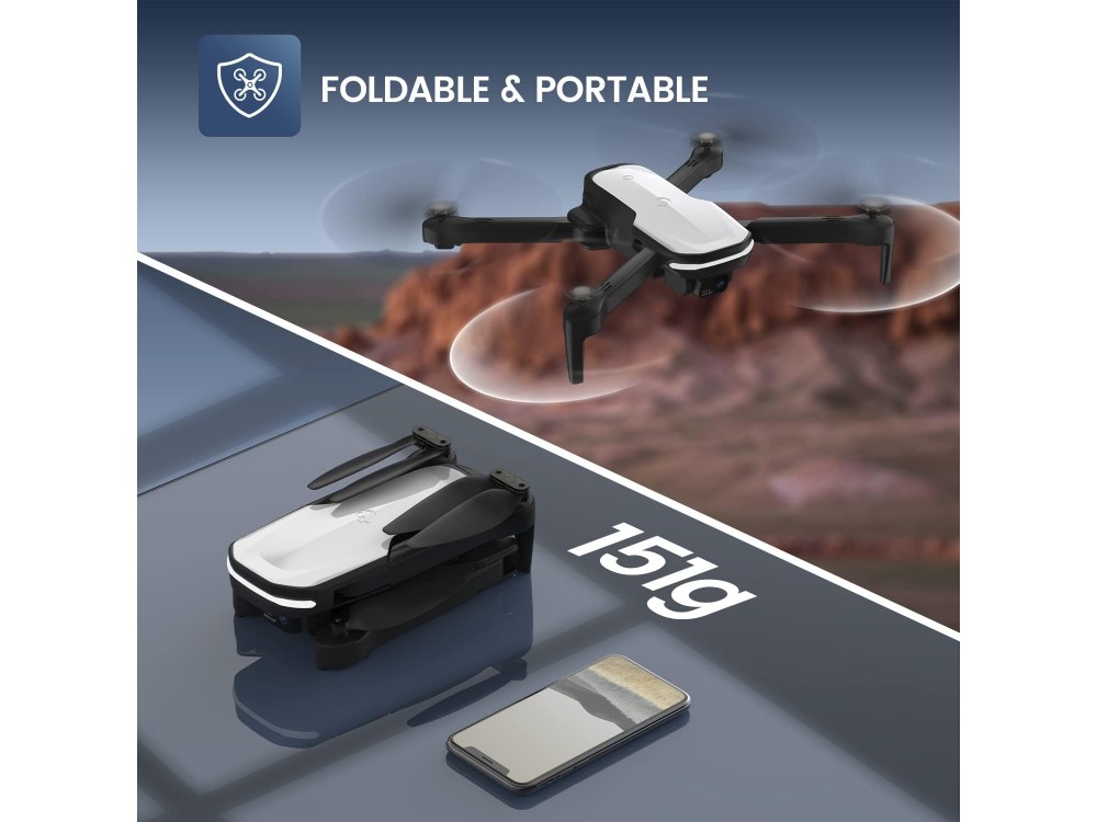 Holy Stone HS280 Drone WiFi 2.4GHz με Κάμερα 1080p 25fps, Χειριστήριο & 2 Μπαταρίες, Συμβατό με Smartphone