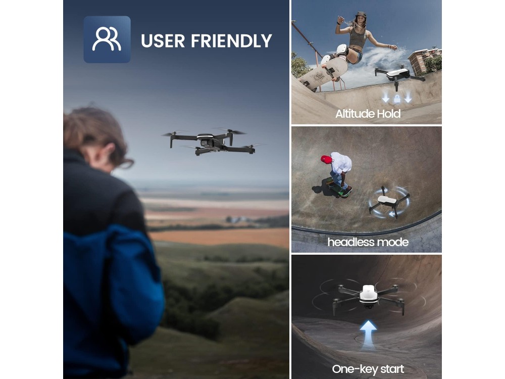 Holy Stone HS280 WiFi Drone 2.4GHz with 1080p 25fps Camera, Controller & 2 Batteries, Smartphone Compatible