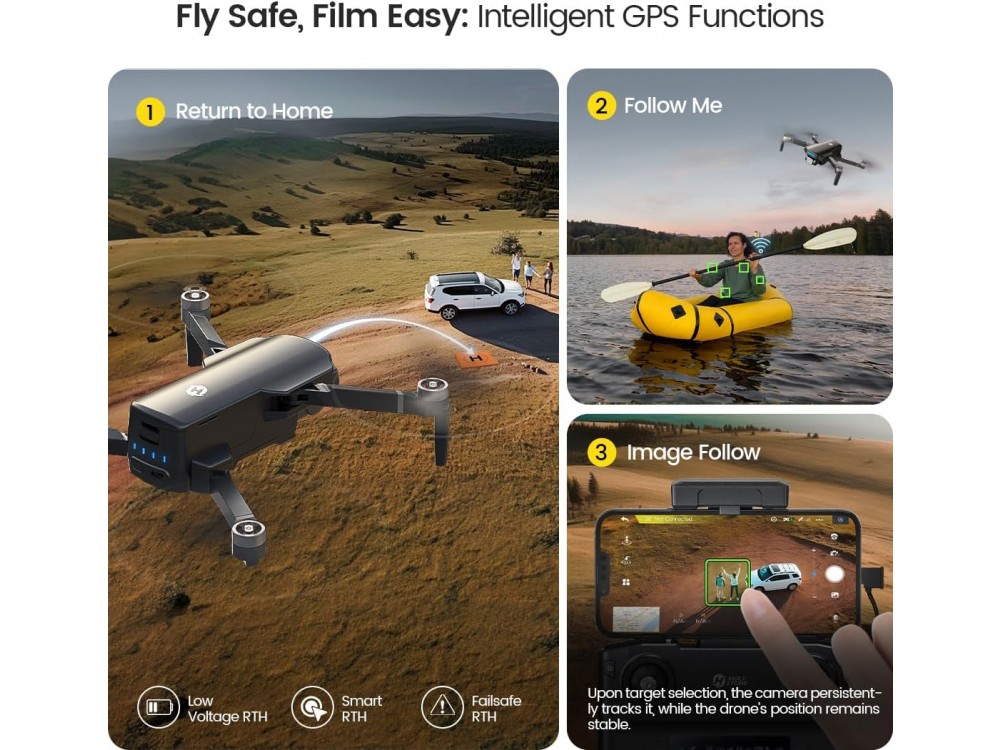 Holy Stone HS360S GPS Drone με Κάμερα 4Κ, Follow Mode, Altitude Hold, Χειριστήριο & Διάρκεια Πτήσης 20 Λεπτά