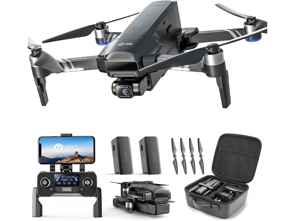 Holy Stone HS600 Drone 4K EIS Camera, 2-Axis Gimbal, 2 Batteries & GPS