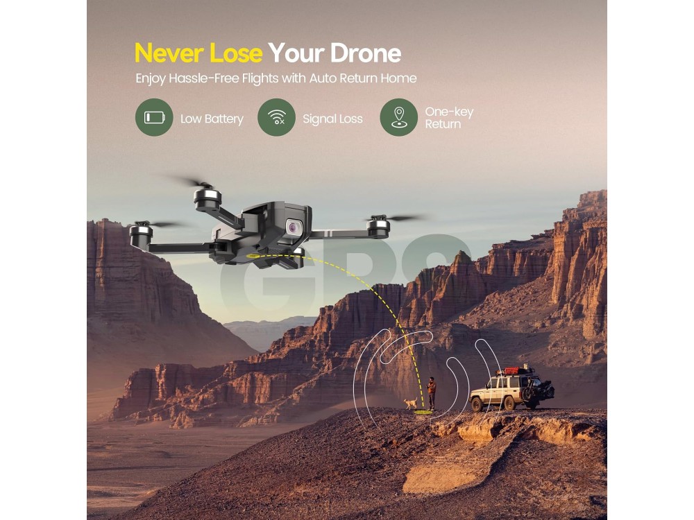 Holy Stone HS720 FPV Drone with camera 4Κ UHD, GPS, Smartphone Compatible Controller & Battery life up to 52 minutes