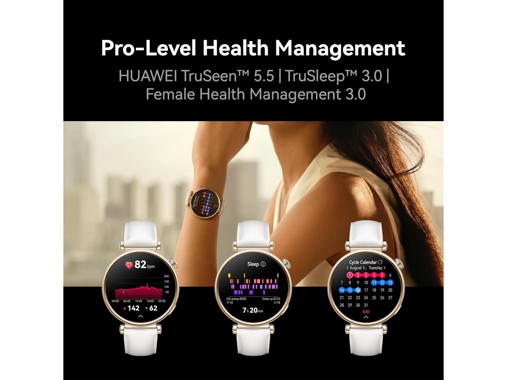 Huawei Watch GT 4 41mm, Smartwatch Αδιάβροχο με Παλμογράφο & Οθόνη AMOLED, Light Gold Milanese Strap