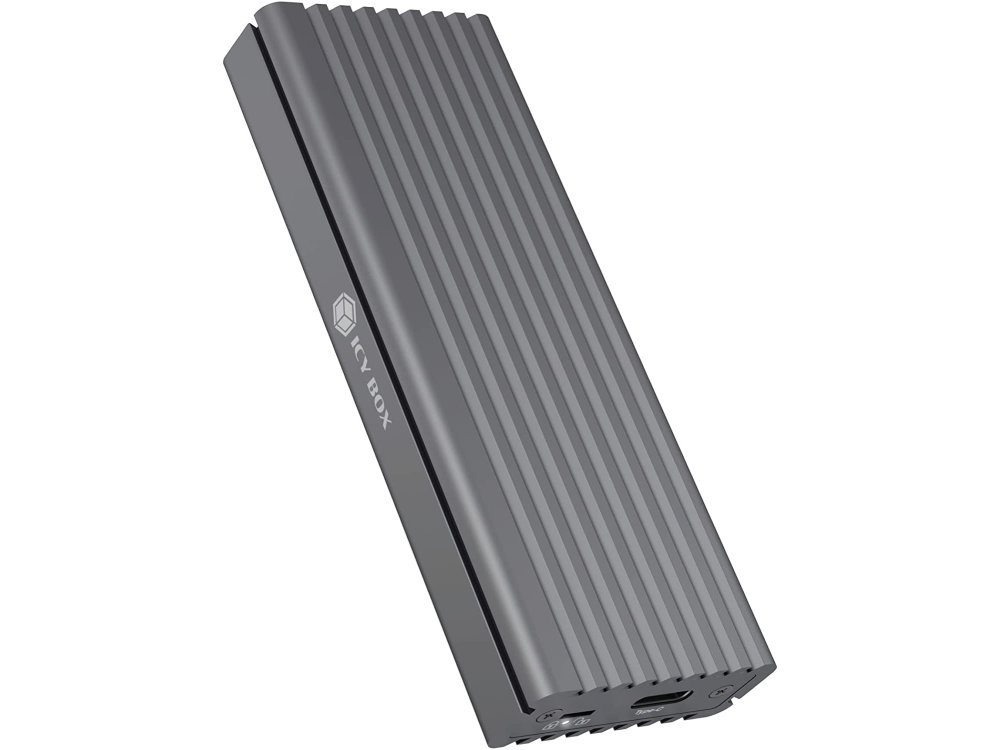 IcyBox M.2 NVMe SSD Enclosure, USB C 3.1 Gen2, Εξωτερική Θήκη Σκληρού Δίσκου M-Key, 10Gbps, Aluminum, Grey