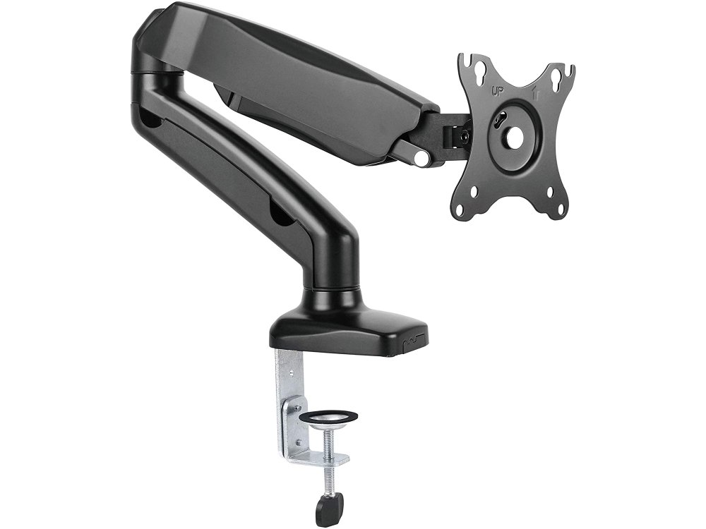 IcyBox Single Arm Desk Mount with Clamp, for monitors up to 27” Dual arms, Max load 6,5kg