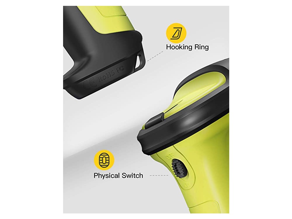 Inateck BCST-60 Barcode Scanner Wireless 2.4 GHz, Χειρός Ασύρματο με Δυνατότητα Ανάγνωσης 1D Barcodes