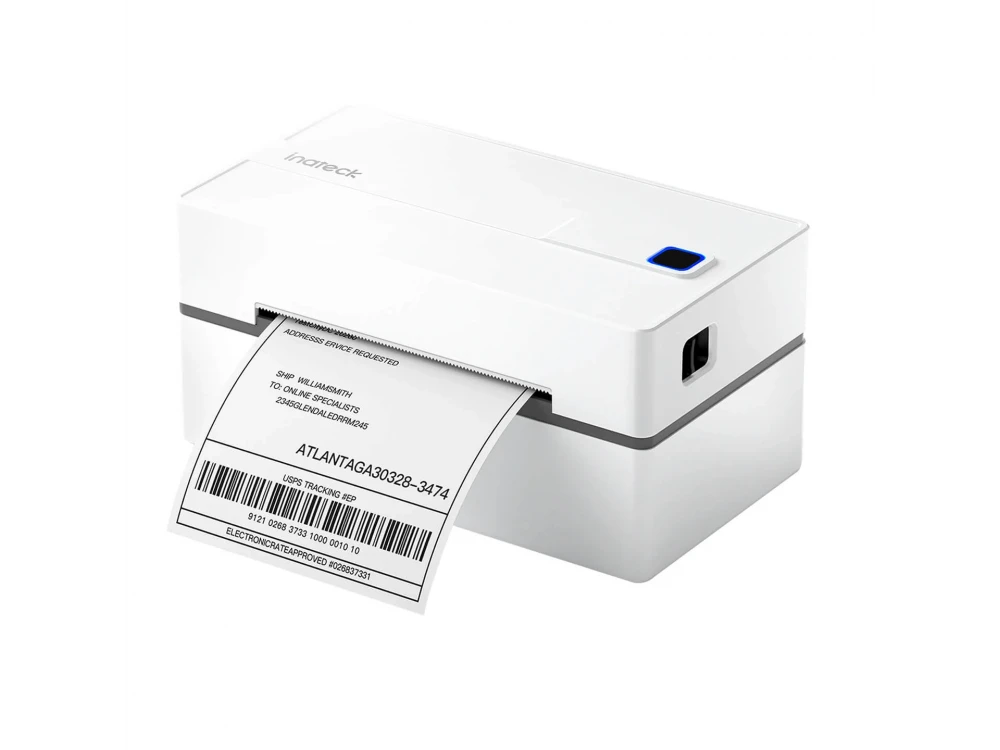 Inateck PR40 Bluetooth Thermal Label Printer, Thermal Label Printer 40-110mm, Wired & Wireless 203dpi, White