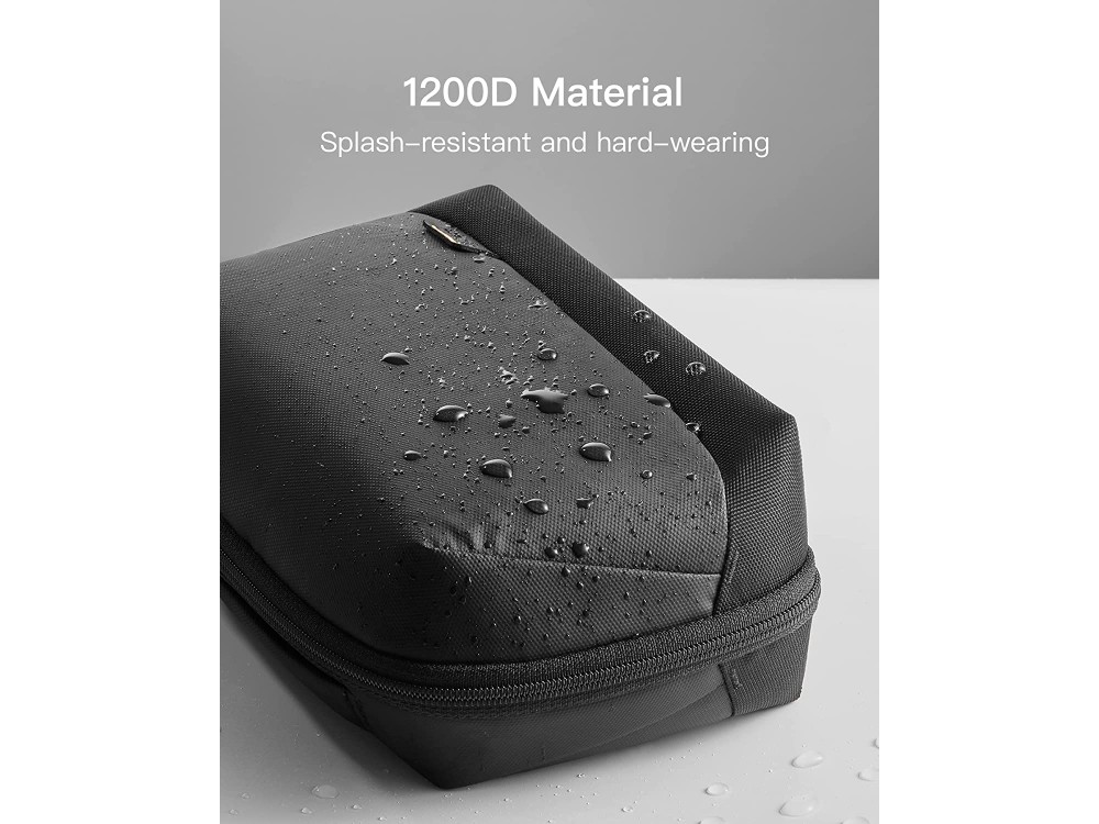 Inateck Premium Tech Pouch Electronics, Organiser, (26cm x 9.5cm x 15cm) Waterproof, Black