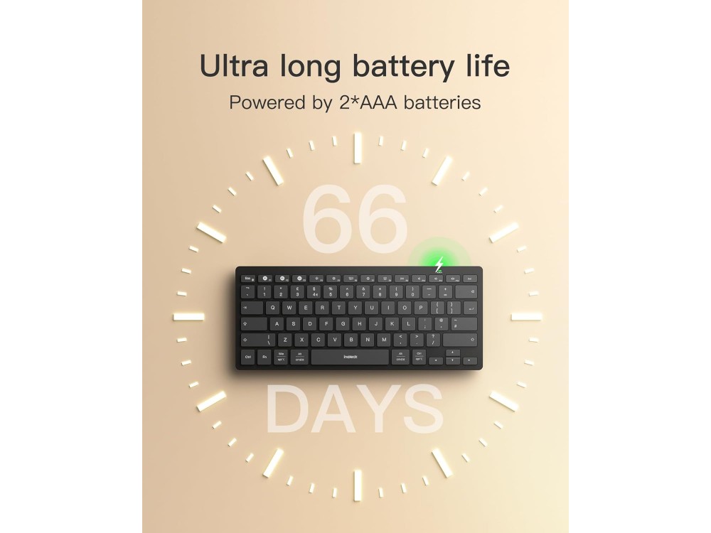 Inateck Ultra Slim Bluetooth Multi-Device Keyboard, Black