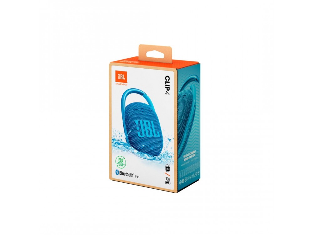 JBL Clip 4 Eco, Waterproof Bluetooth Speaker, IP67, Compact with Battery Life up to 10 Hours, Blue