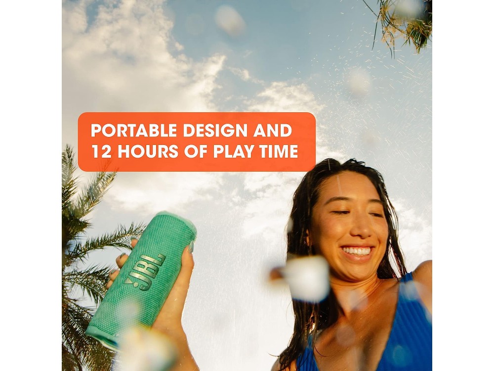 JBL Flip 6, Αδιάβροχο Ηχείο Bluetooth IPX7 με Λειτουργία PartyBoost και Διάρκεια Μπαταρίας έως 12 Ώρες, Black
