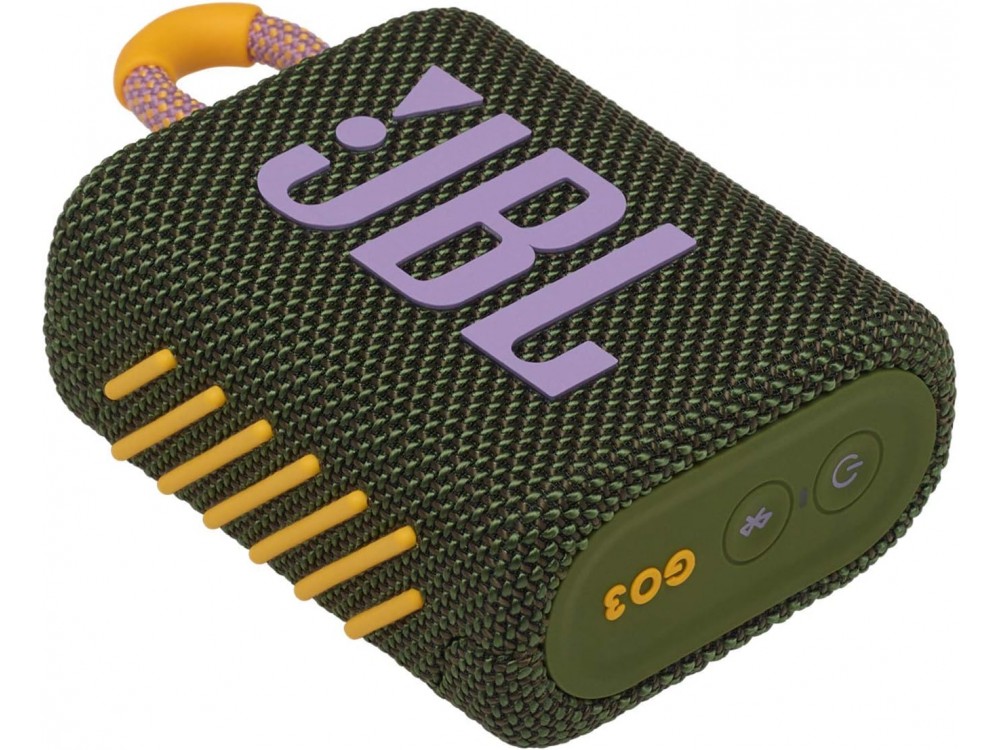JBL Go 3, Αδιάβροχο Ηχείο Bluetooth 4.2W RMS, IP67, Compact με Διάρκεια Μπαταρίας έως 5 Ώρες, Green