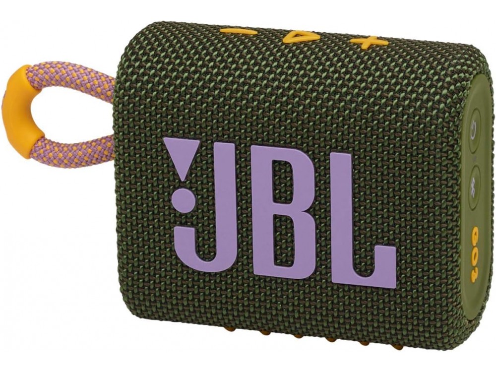 JBL Go 3, Αδιάβροχο Ηχείο Bluetooth 4.2W RMS, IP67, Compact με Διάρκεια Μπαταρίας έως 5 Ώρες, Green