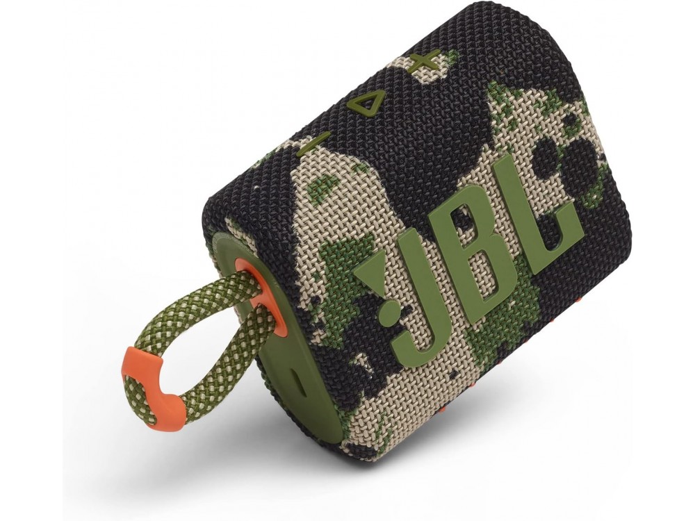 JBL Go 3, Waterproof Bluetooth Speaker 4.2W RMS, IP67, Compact with up to 5 hours battery life, Squad